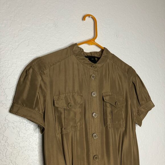 Marc by Marc Jacobs brown silk button front safari utility romper Extra Small XS - Picture 2 of 16